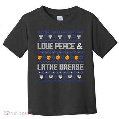 Love Peace & Latke Grease Hanukkah Ugly Toddler T-Shirt