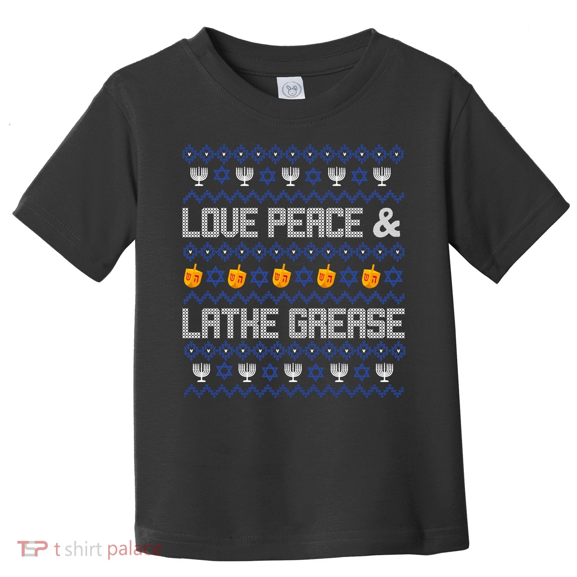 Love Peace & Latke Grease Hanukkah Ugly Toddler T-Shirt