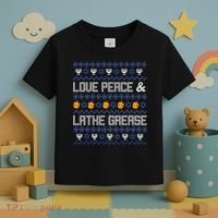 Love Peace & Latke Grease Hanukkah Ugly Toddler T-Shirt thumb 3