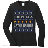 Love Peace & Latke Grease Hanukkah Ugly Women's Long Sleeve Shirt thumb 0