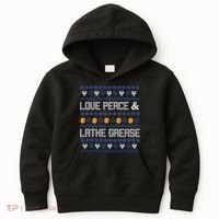 Love Peace & Latke Grease Hanukkah Ugly Kids Hoodie thumb 0