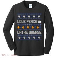 Love Peace & Latke Grease Hanukkah Ugly Kids Long Sleeve Shirt thumb 0
