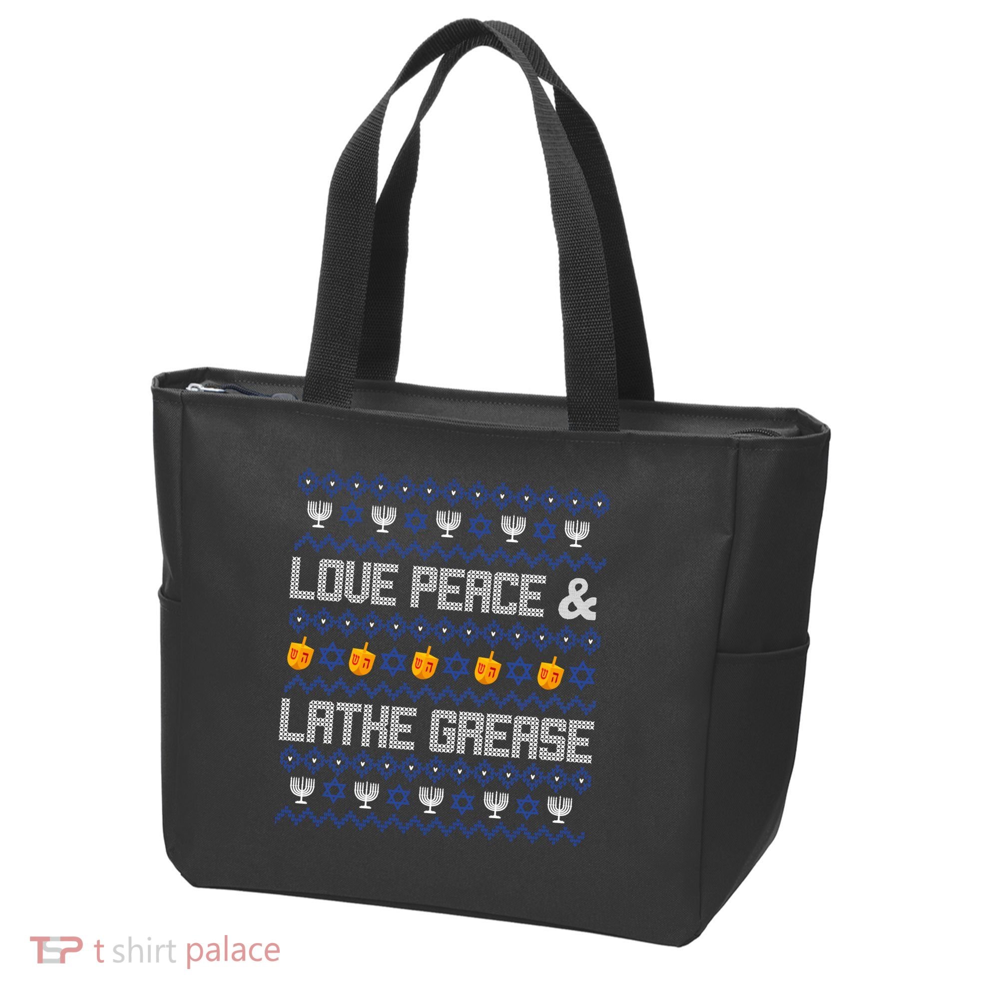 Love Peace & Latke Grease Hanukkah Ugly Tote Bag