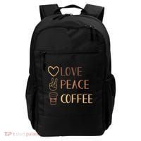 Love Peace Coffee Funny Backpack thumb 0