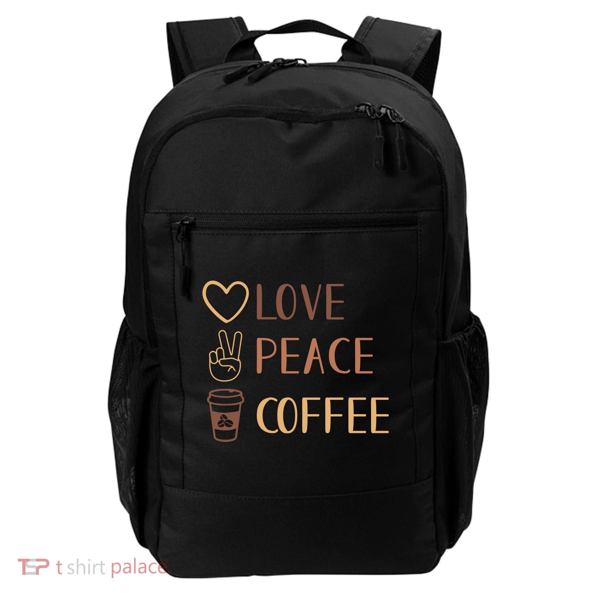 Love Peace Coffee Funny Backpack