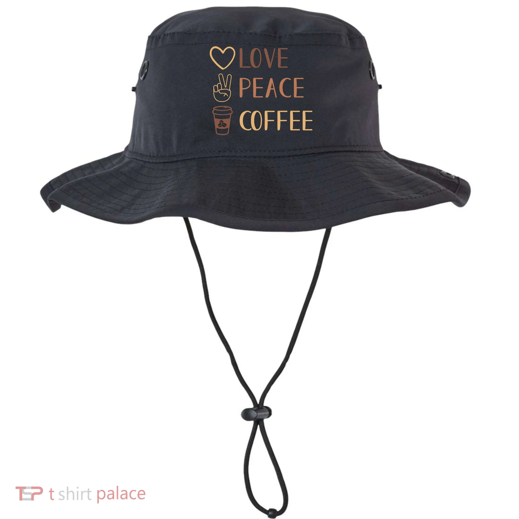 Love Peace Coffee Funny Bucket Hat