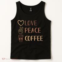 Love Peace Coffee Funny Tank Top thumb 2