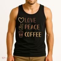 Love Peace Coffee Funny Tank Top thumb 3