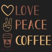 Love Peace Coffee Funny Golf Towel thumb 3
