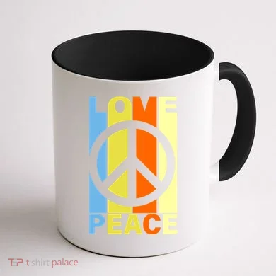 Love Peace Hippie Retro Coffee Mug back