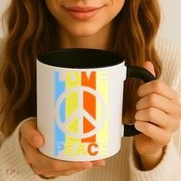 Love Peace Hippie Retro Coffee Mug thumb 3