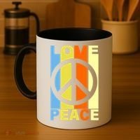 Love Peace Hippie Retro Coffee Mug thumb 4