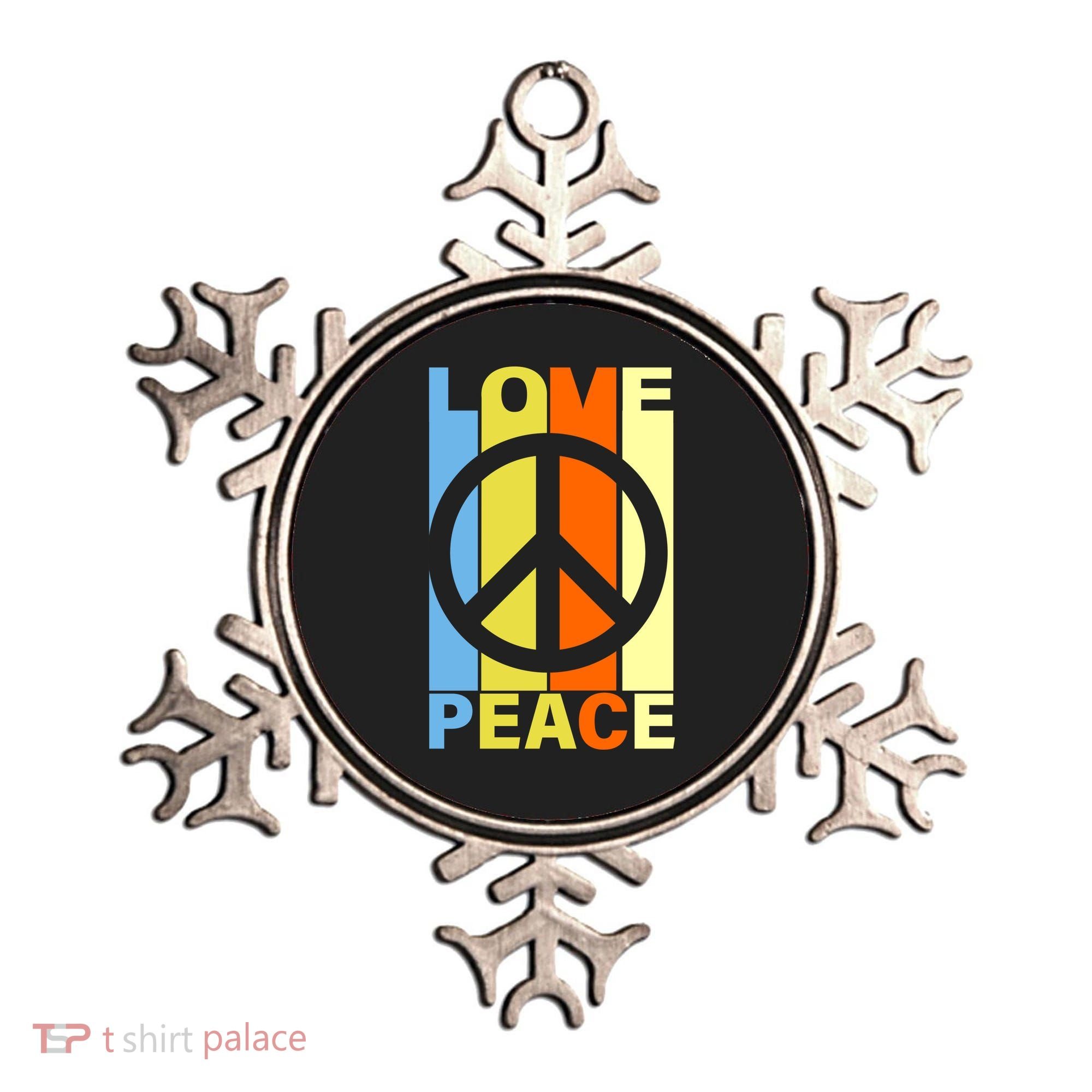Love Peace Hippie Retro Ornament