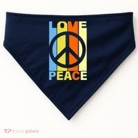 Love Peace Hippie Retro USA-Made Doggie Bandana thumb 0
