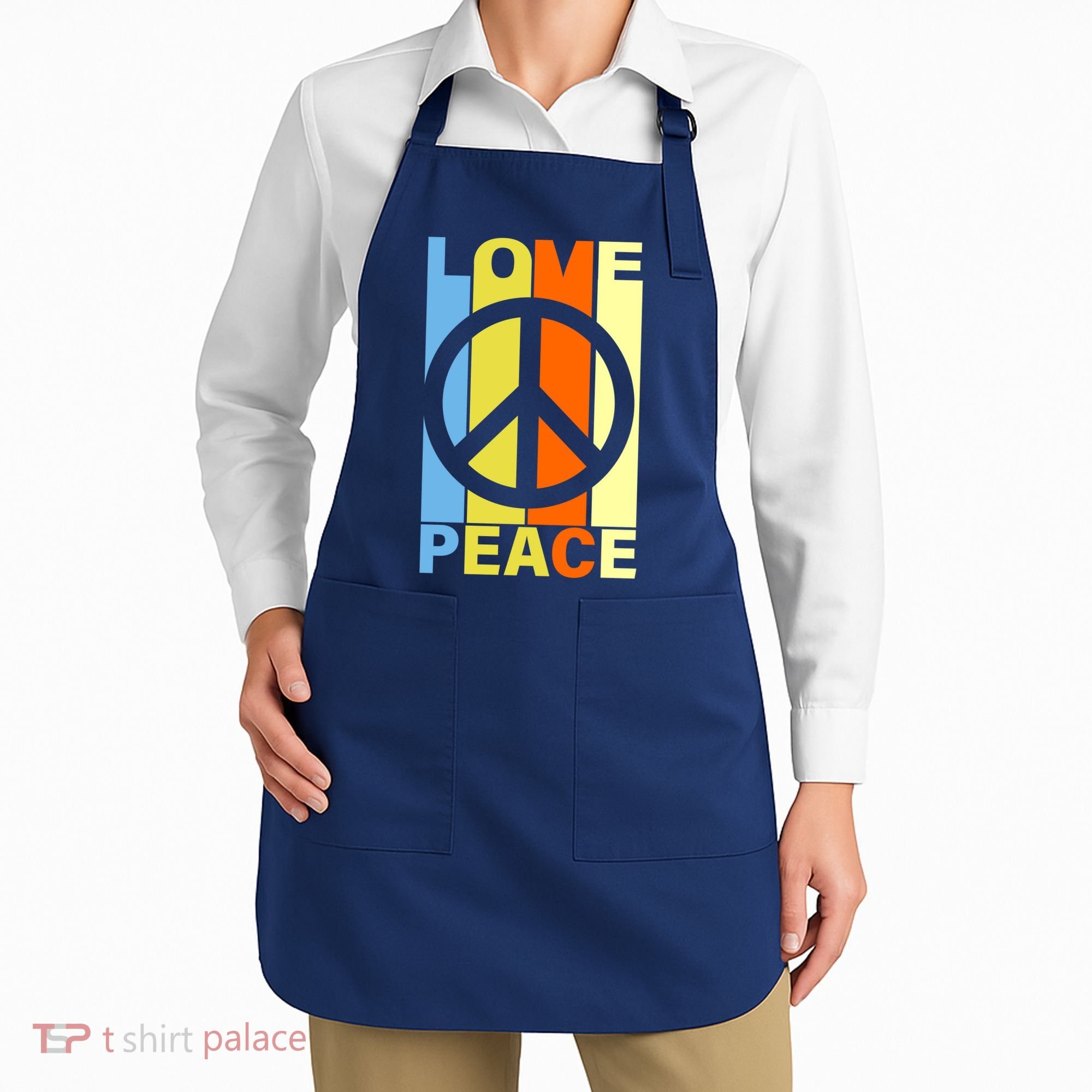 Love Peace Hippie Retro Apron