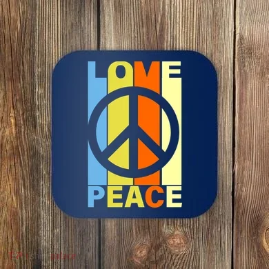 Love Peace Hippie Retro Coaster