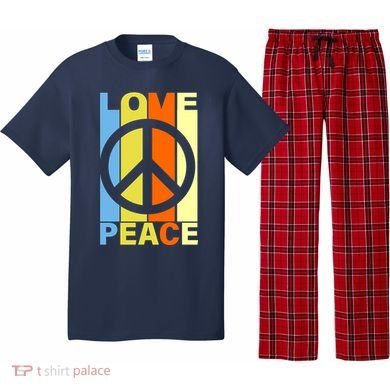 Love Peace Hippie Retro Pajama Set