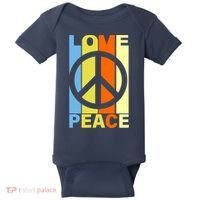 Love Peace Hippie Retro Baby Bodysuit thumb 0