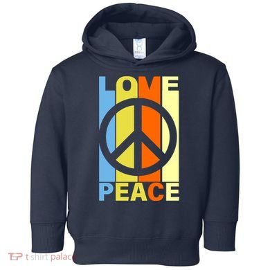 Love Peace Hippie Retro Toddler Hoodie
