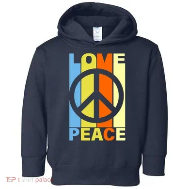 Love Peace Hippie Retro Toddler Hoodie