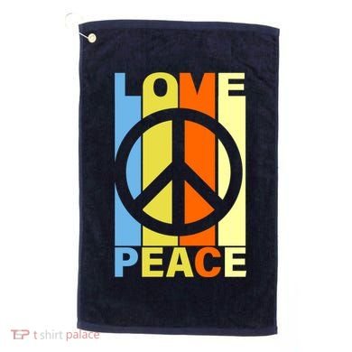 Love Peace Hippie Retro Golf Towel