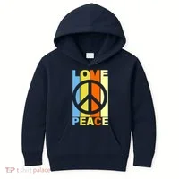 Love Peace Hippie Retro Kids Hoodie thumb 0