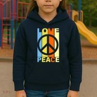 Love Peace Hippie Retro Kids Hoodie thumb 3
