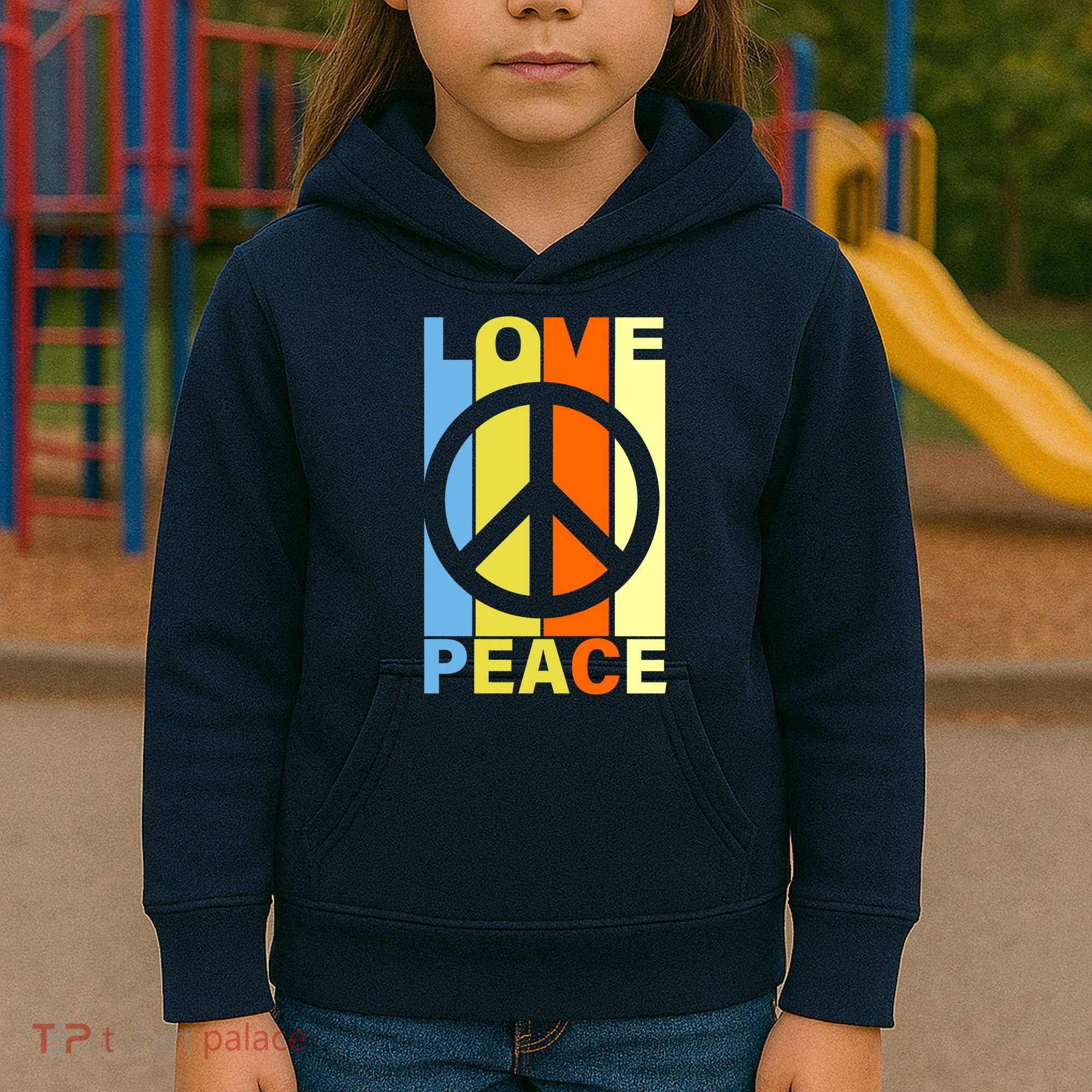 Love Peace Hippie Retro Kids Hoodie