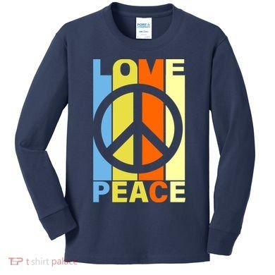 Love Peace Hippie Retro Kids Long Sleeve Shirt