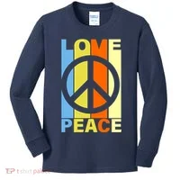 Love Peace Hippie Retro Kids Long Sleeve Shirt thumb 0