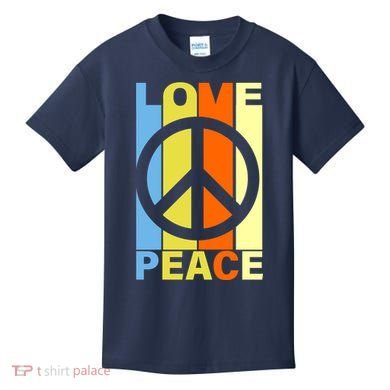 Love Peace Hippie Retro Kids T-Shirt