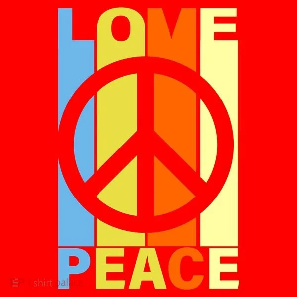 Love Peace Hippie Retro Santa Hat