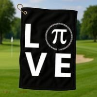 Love Pi Day 3.14 March 14th Math Geek Golf Towel thumb 1