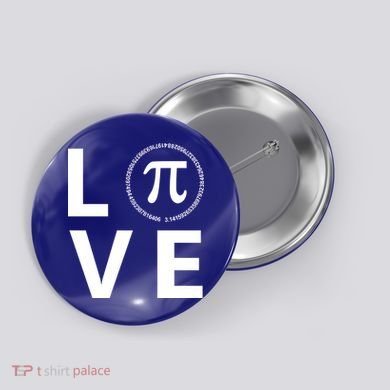 Love Pi Day 3.14 March 14th Math Geek Button