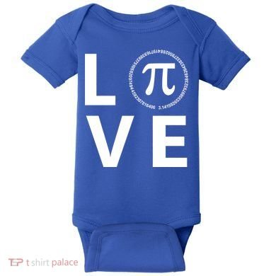 Love Pi Day 3.14 March 14th Math Geek Baby Bodysuit