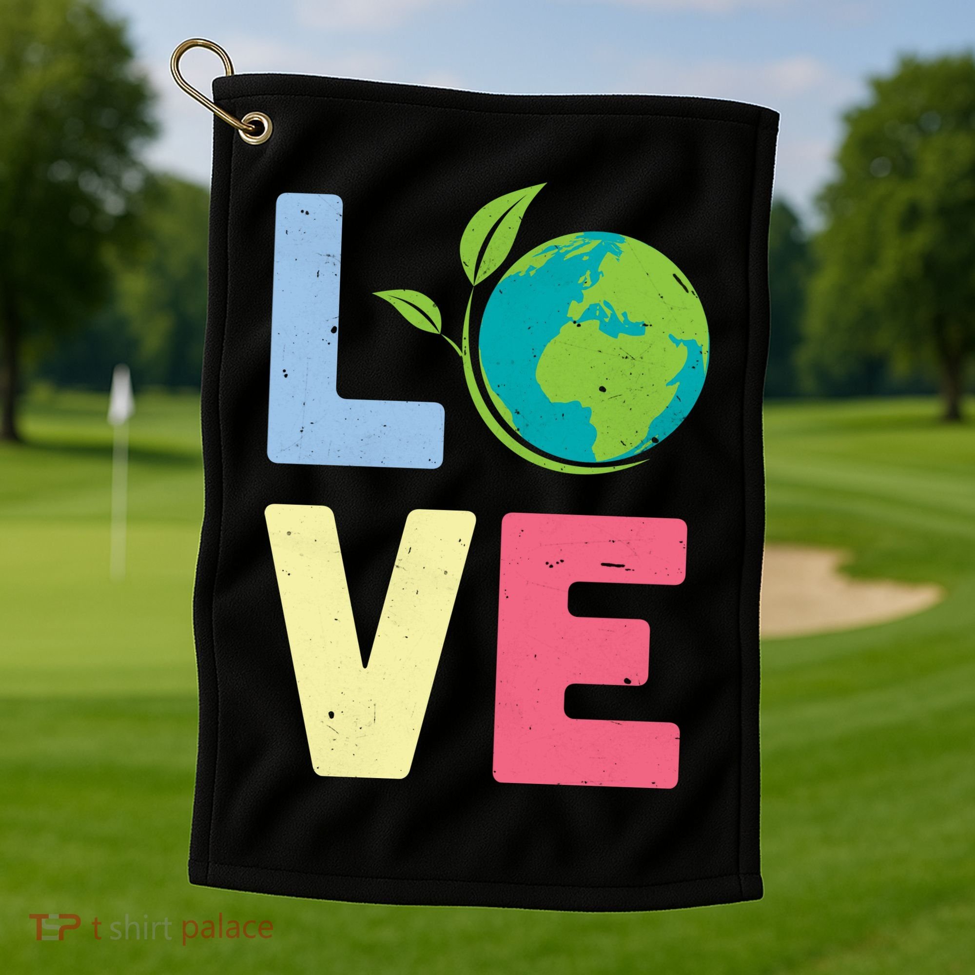 Love Planet Earth Day Golf Towel