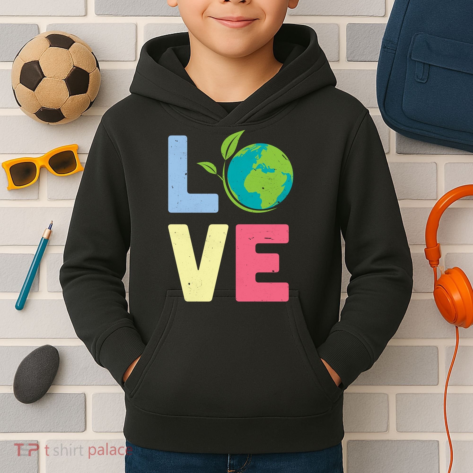 Love Planet Earth Day Kids Hoodie