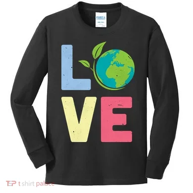 Love Planet Earth Day Kids Long Sleeve Shirt