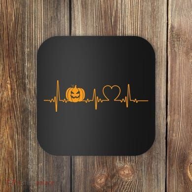 Love Pumpkins Halloween Heartbeat Coaster