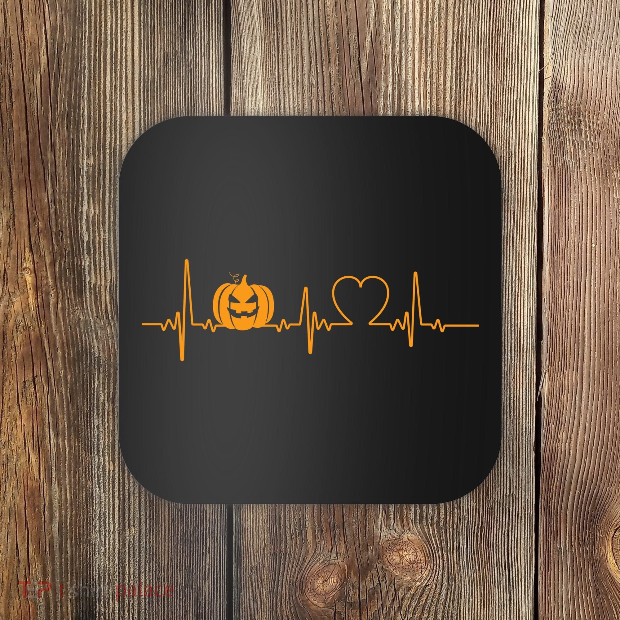 Love Pumpkins Halloween Heartbeat Coaster