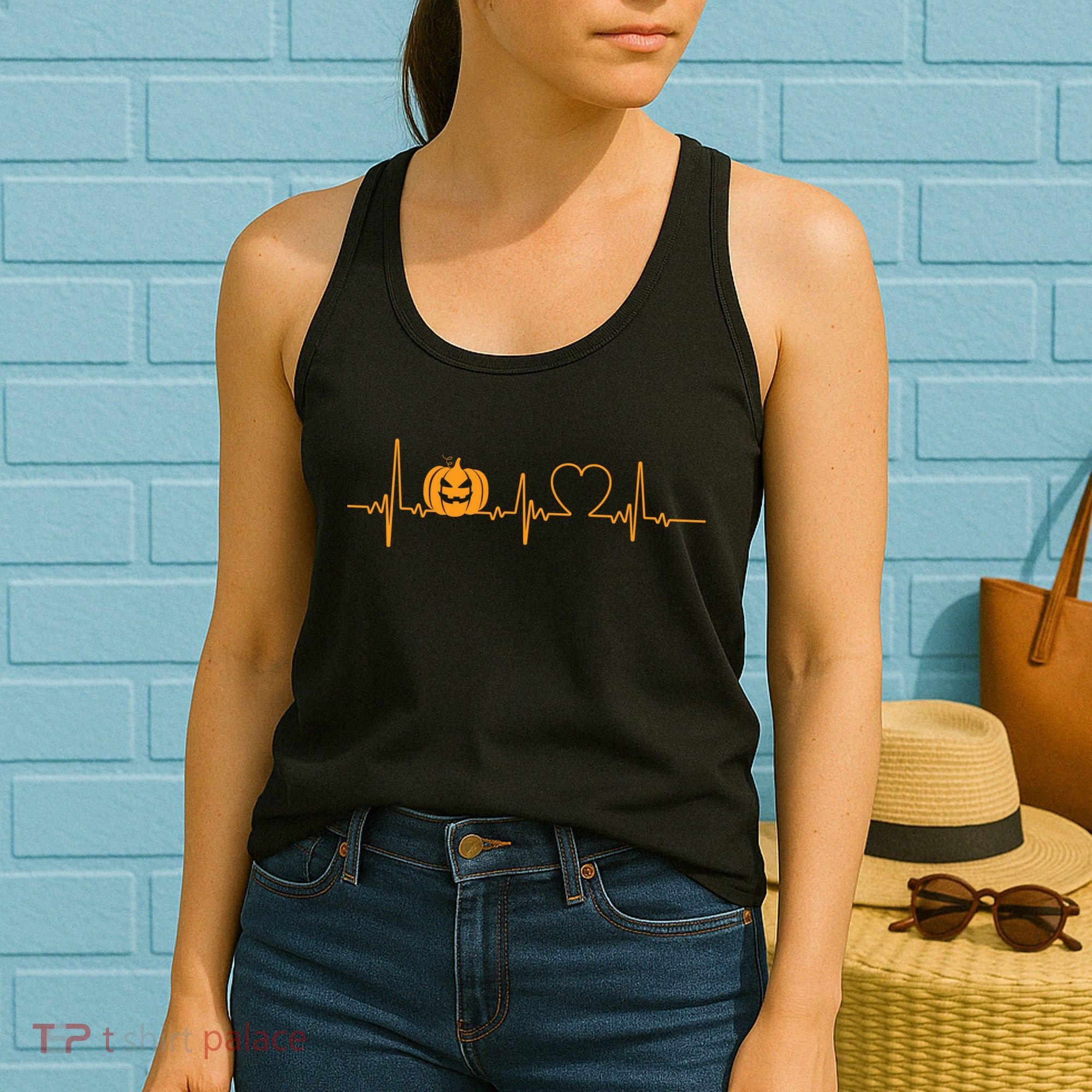 Love Pumpkins Halloween Heartbeat Women's Tank Top