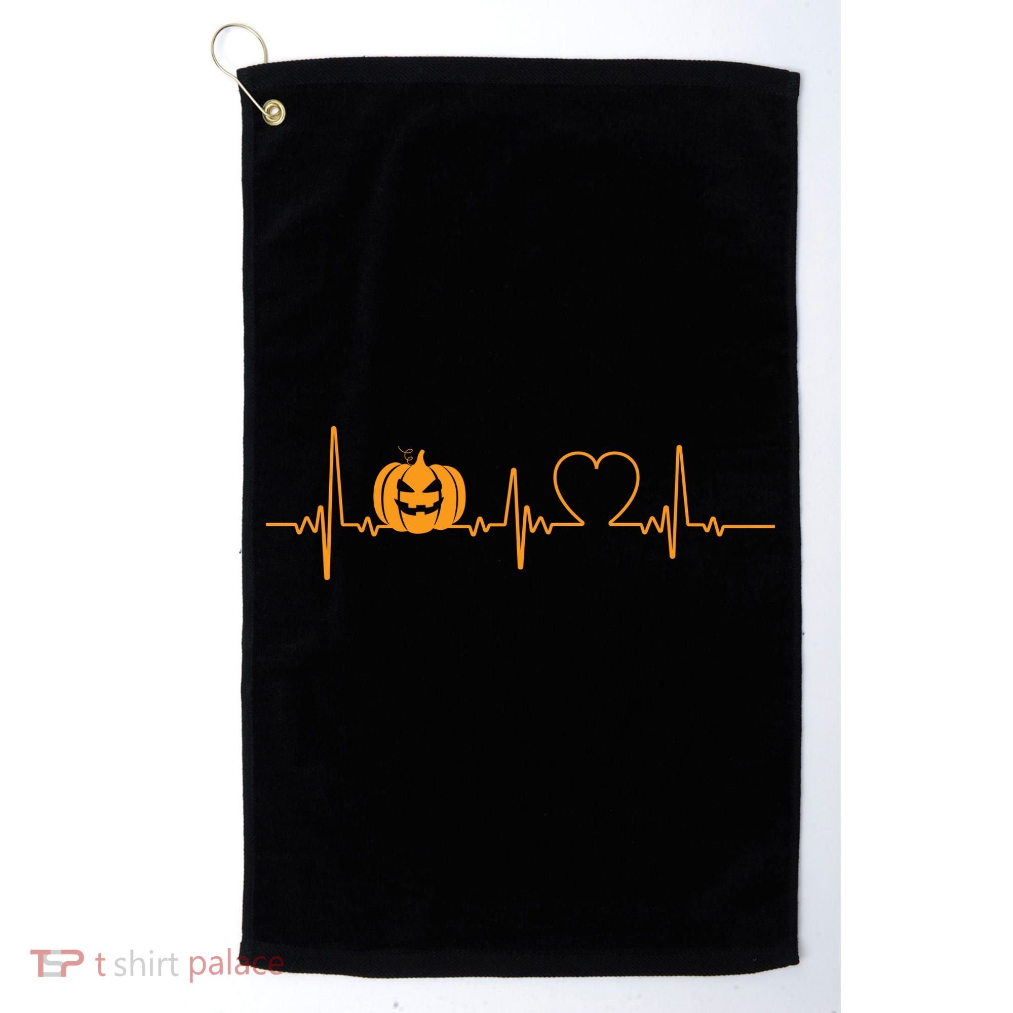 Love Pumpkins Halloween Heartbeat Golf Towel