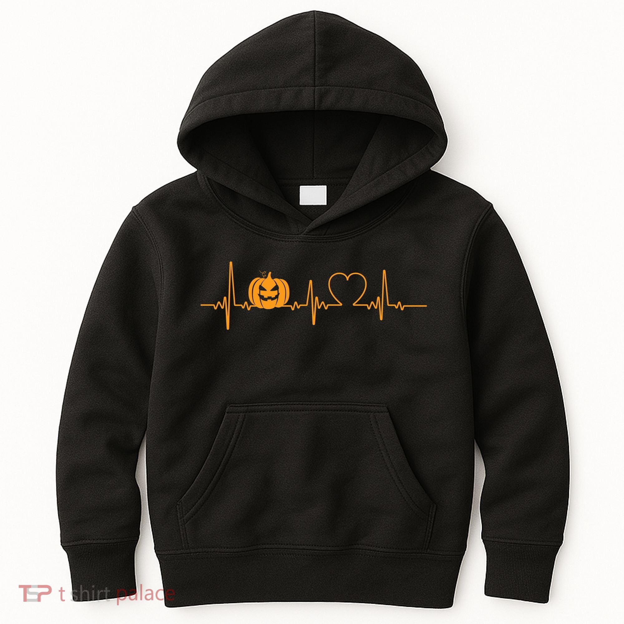 Love Pumpkins Halloween Heartbeat Kids Hoodie