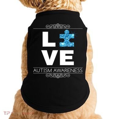 Love Puzzle Piece Autism Awareness Design Doggie Tank