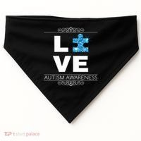 Love Puzzle Piece Autism Awareness Design USA-Made Doggie Bandana thumb 0