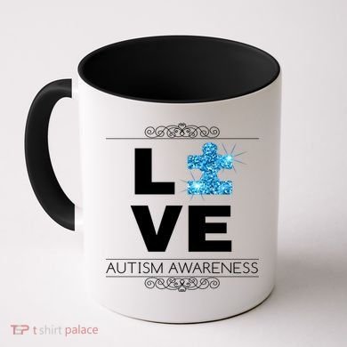 Love Puzzle Piece Autism Awareness Design Coffee Mug