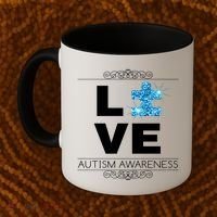Love Puzzle Piece Autism Awareness Design Coffee Mug thumb 2