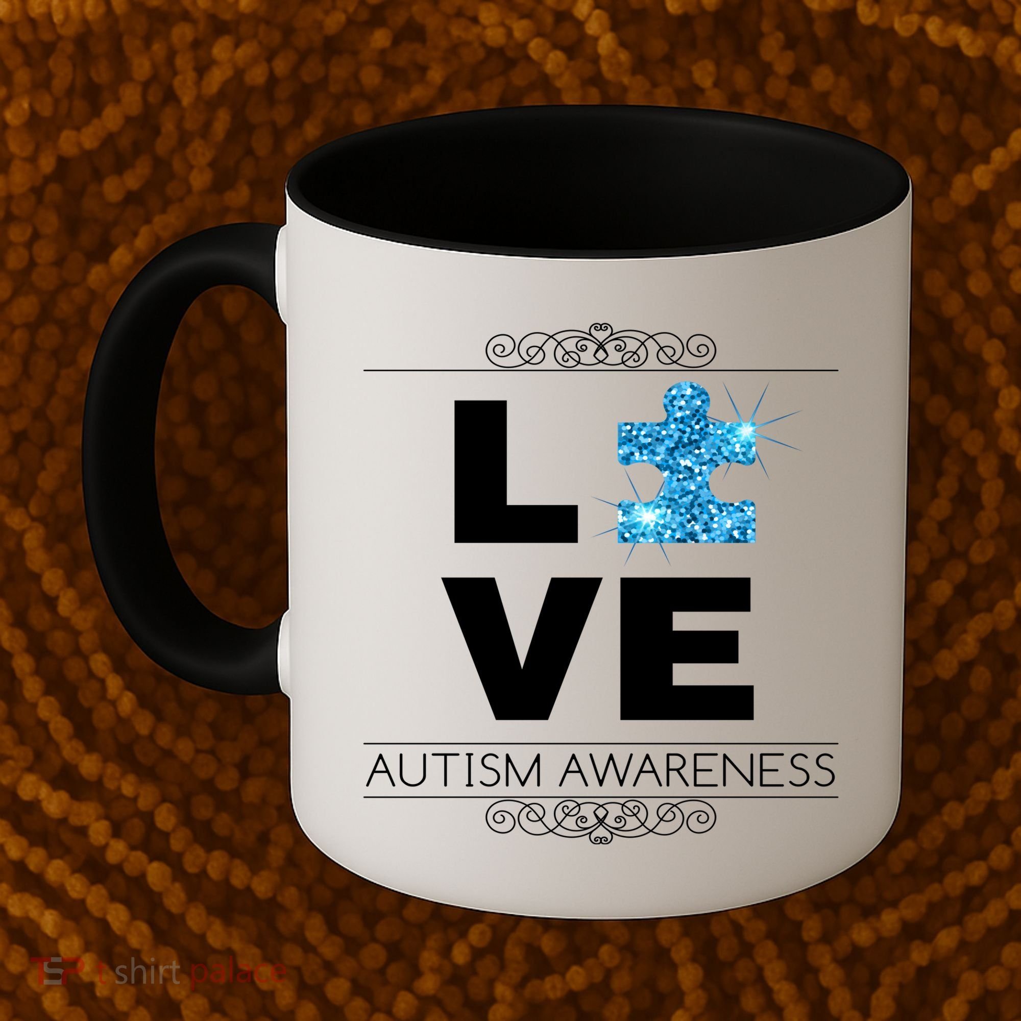 Love Puzzle Piece Autism Awareness Design Coffee Mug
