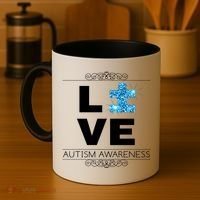 Love Puzzle Piece Autism Awareness Design Coffee Mug thumb 4