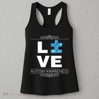 Love Puzzle Piece Autism Awareness Design Women's Tank Top thumb 3